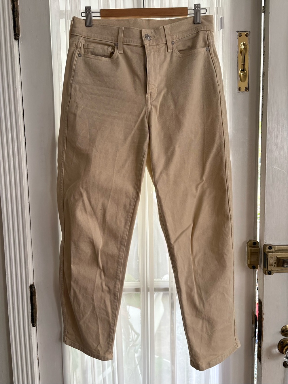 AYR The Beat Drop Crop Jeans Tan
